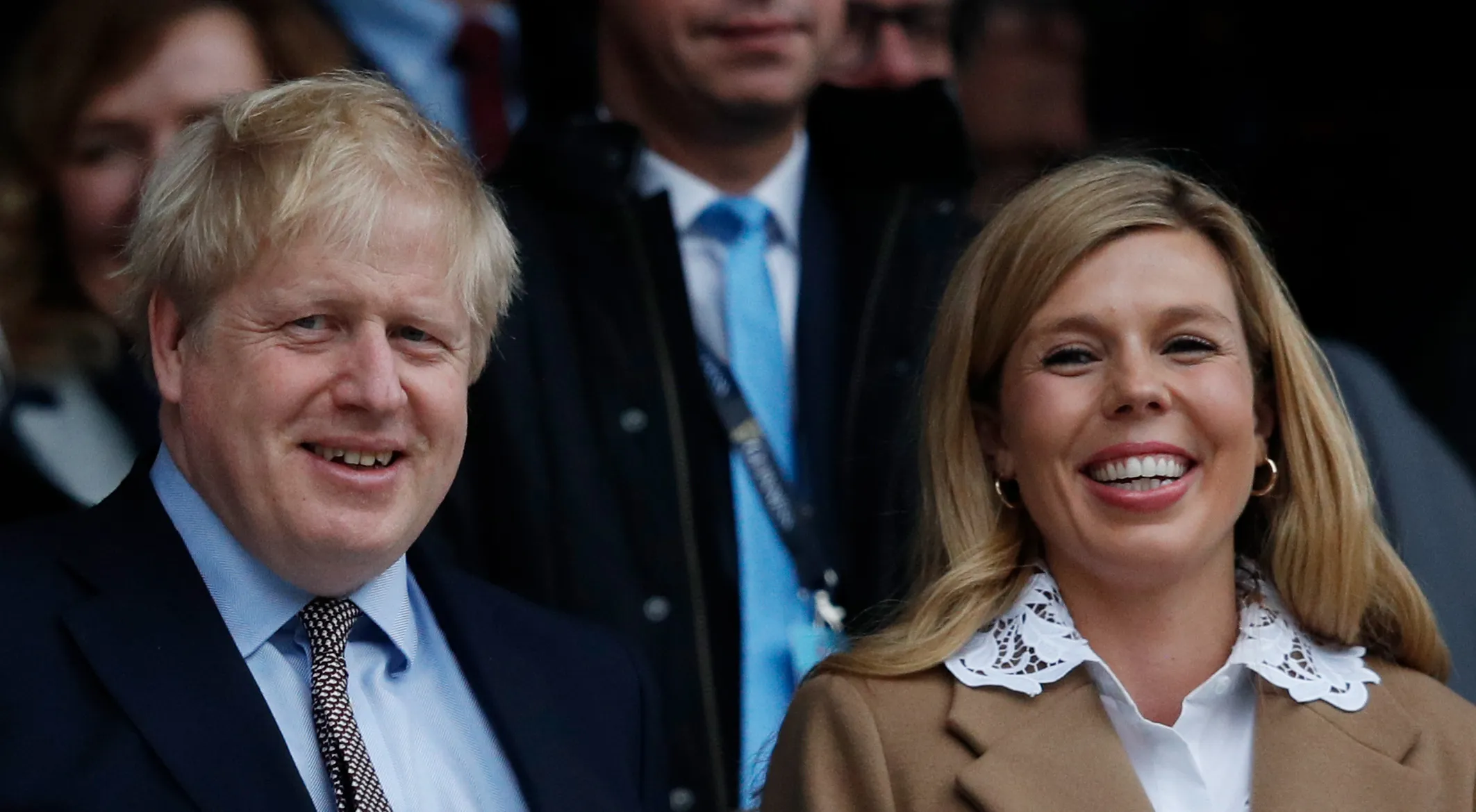 Boris Johnson and&nbsp;Carrie Symonds in March.