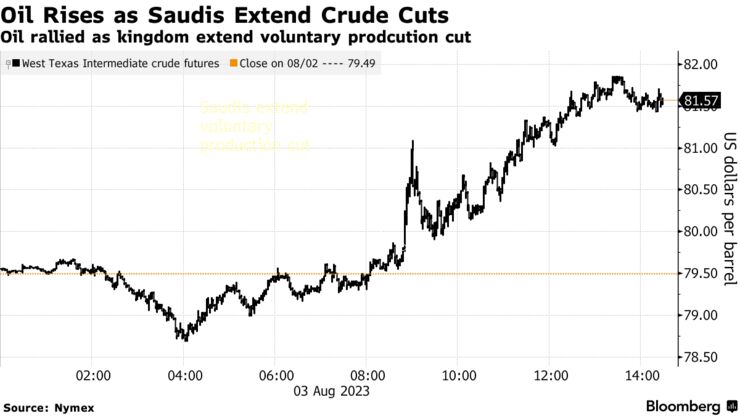 Oil Rises as Saudis Extend Crude Cuts | Oil rallied as kingdom extend voluntary prodcution cut