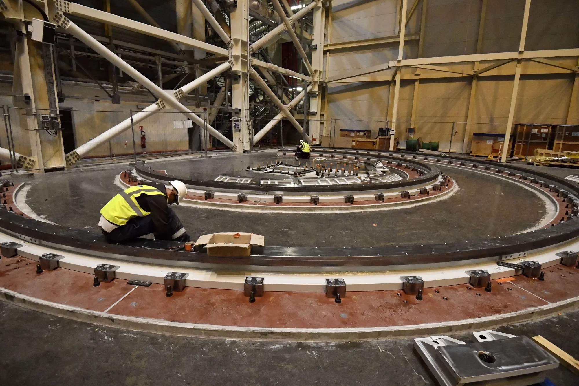 People&nbsp;work inside the ITER construction site in Saint-Paul-les-Durance, France.