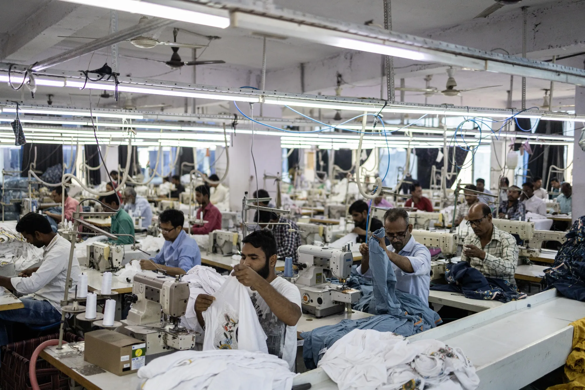 Workers at a garment factory in New Delhi. 