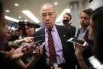 Senator Chuck Grassley talks with reporters at the U.S. Capitol in Washington, on Oct. 2.