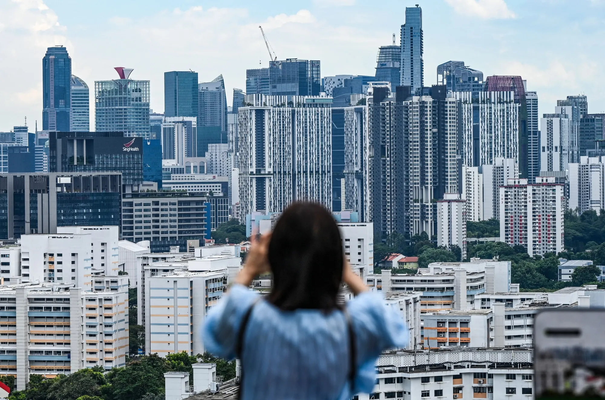 The Singapore skyline.