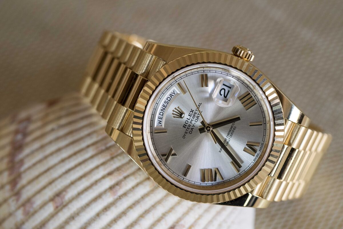 rolex day date weight in grams