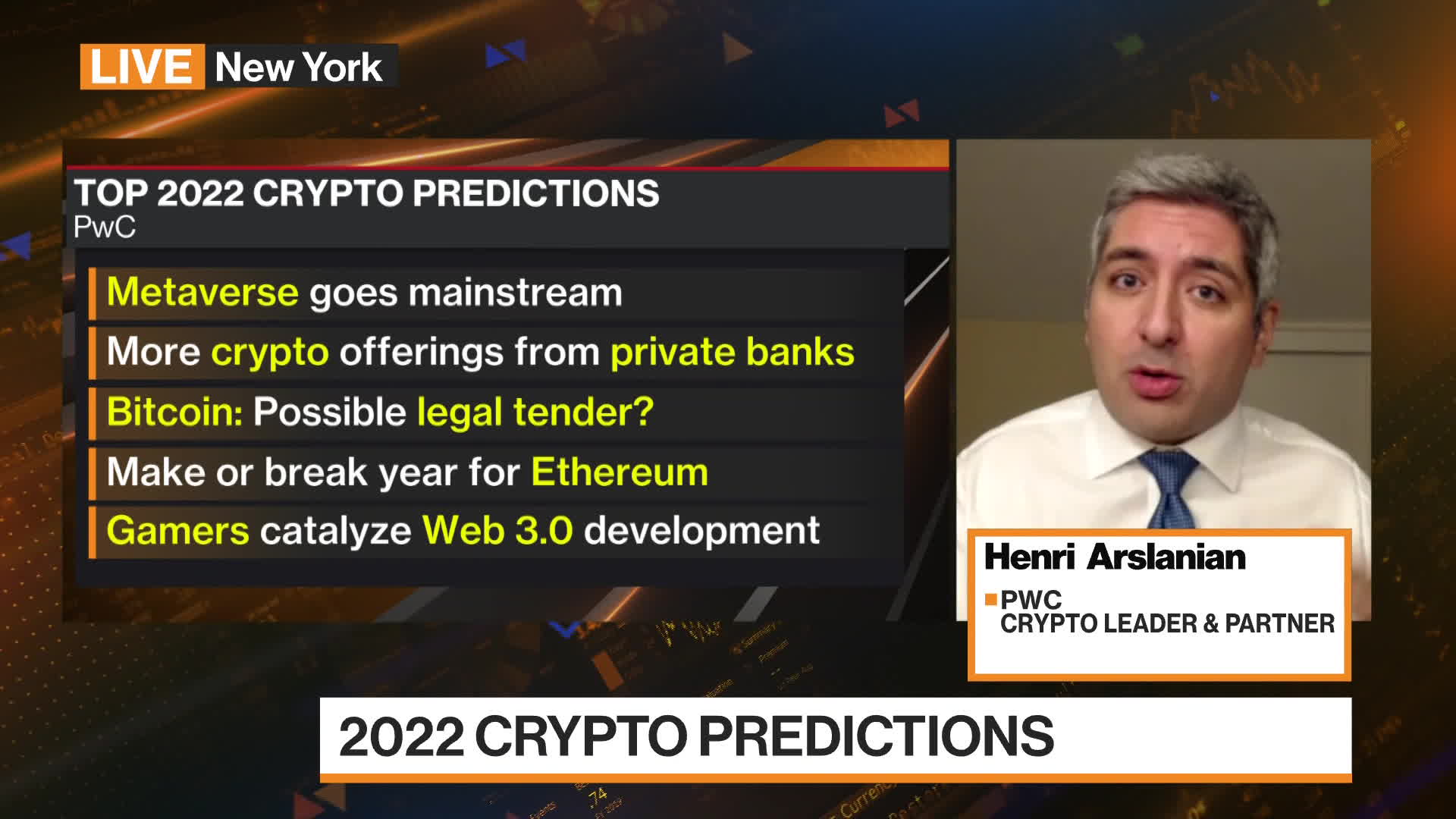 Watch PwC Sees a Lot of Enthusiasm in the Crypto Space - Bloomberg