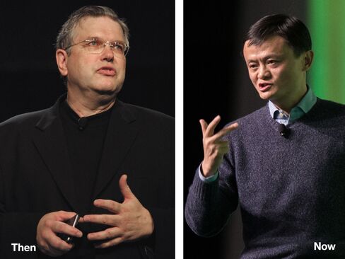 L-R: Carl Yankowski, 2001; Jack Ma, 2015