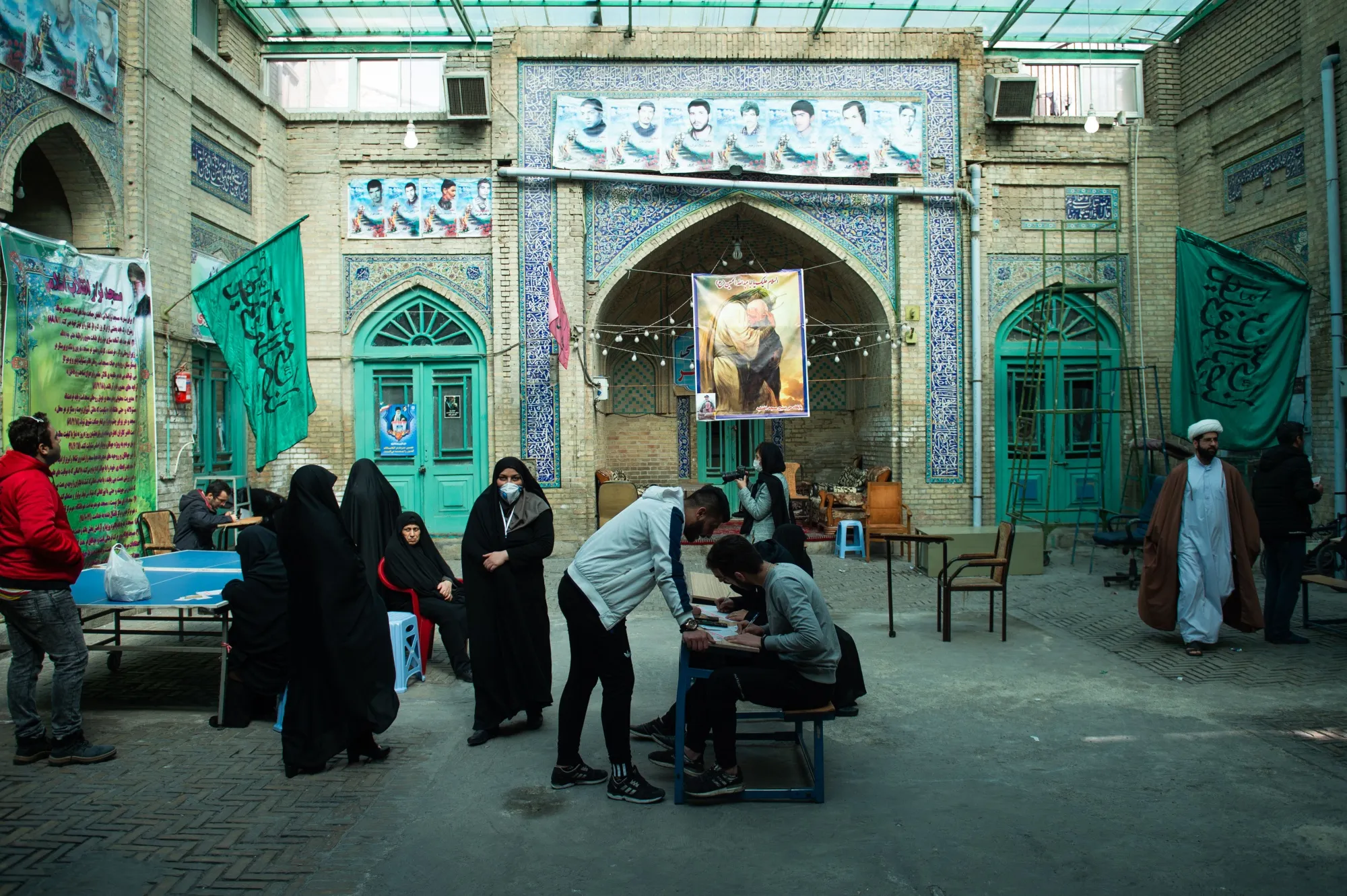 Voters at a polling station in Tehran on Feb. 21.