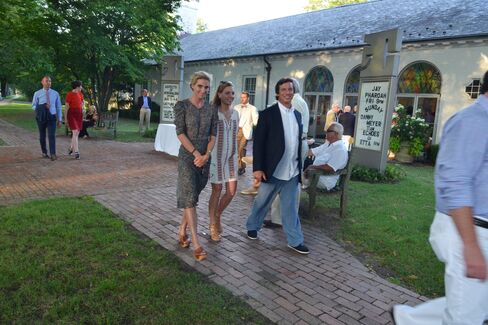 Guild Hall, on Main Street in East Hampton, draws a crowd on a Friday evening.