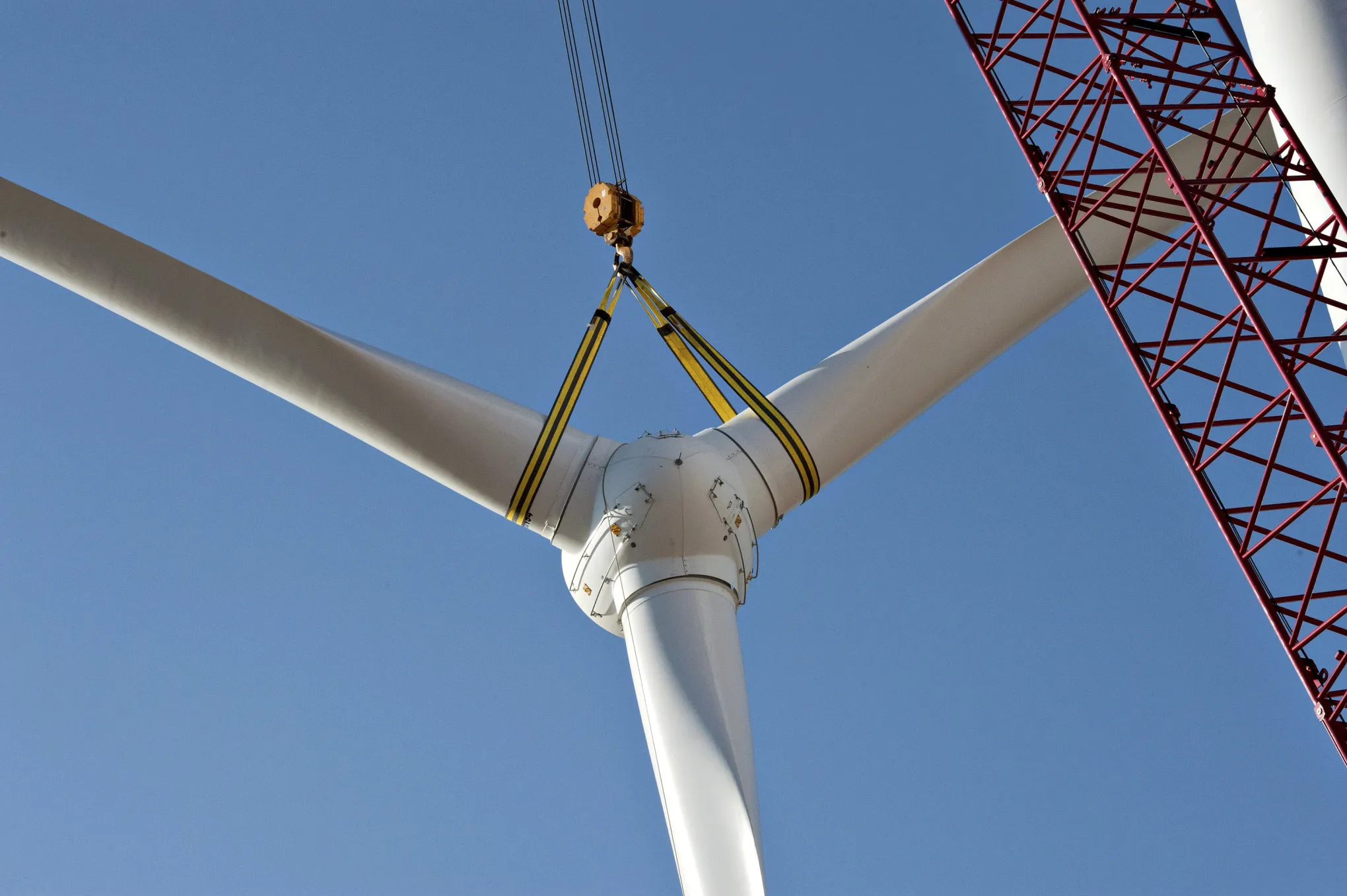 Suzlon Wind Turbine Assembly At Edison Mission Group's Big Sky Wind Farm