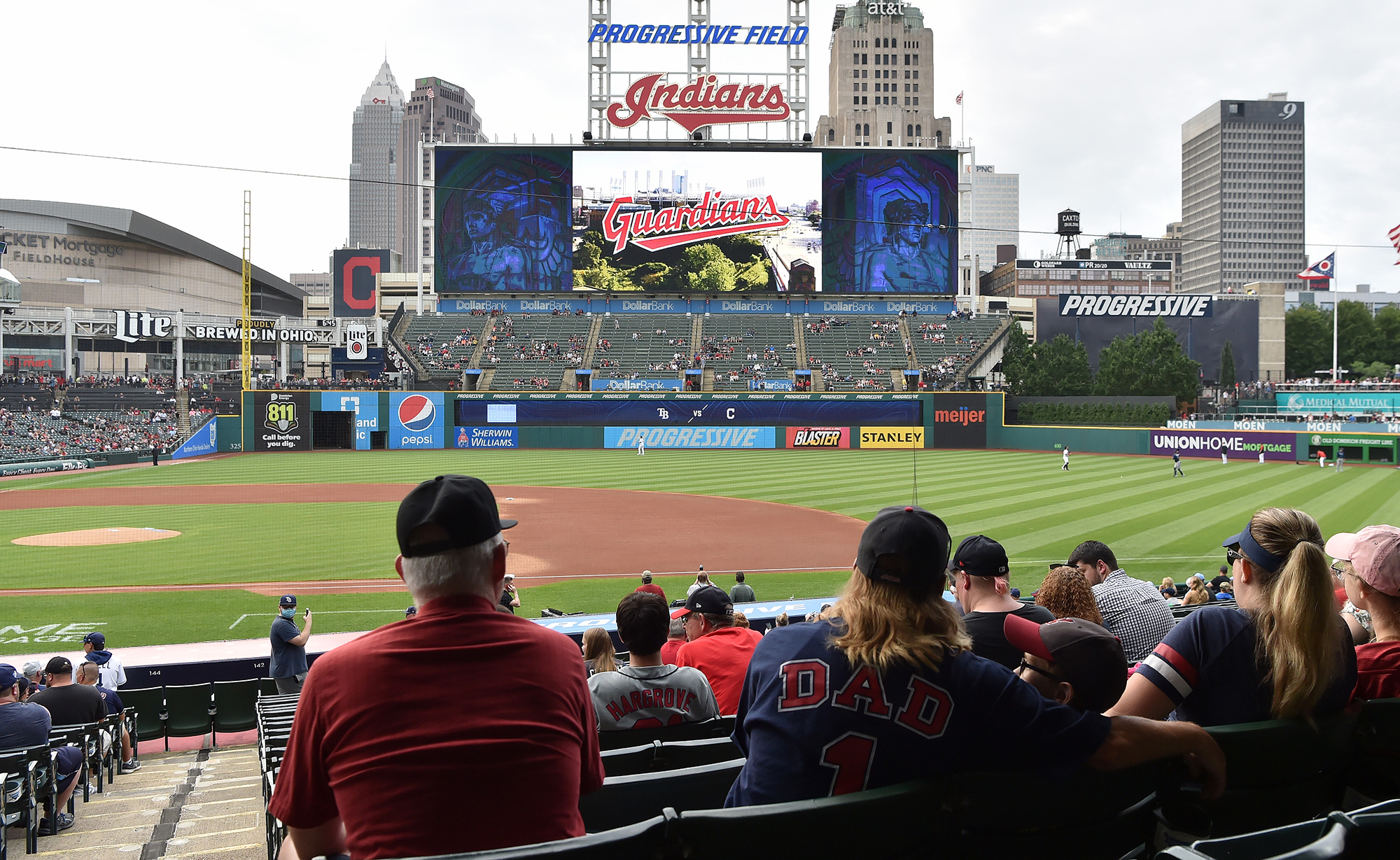 Father, son get controversial view at Cleveland Indians game