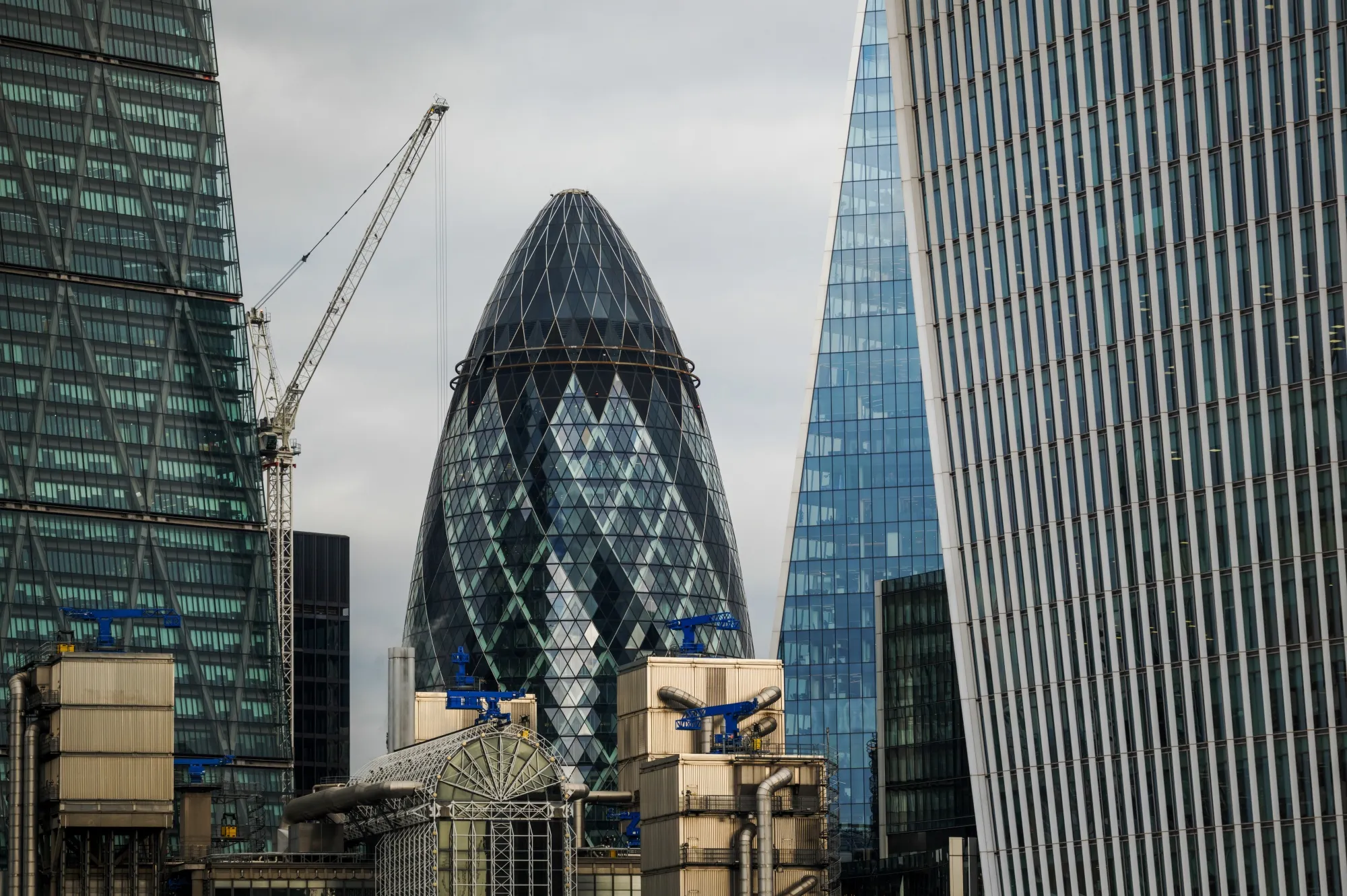 The 30 St Mary Axe skyscraper, known as The Gherkin, in the City of London, UK, on Tuesday,
