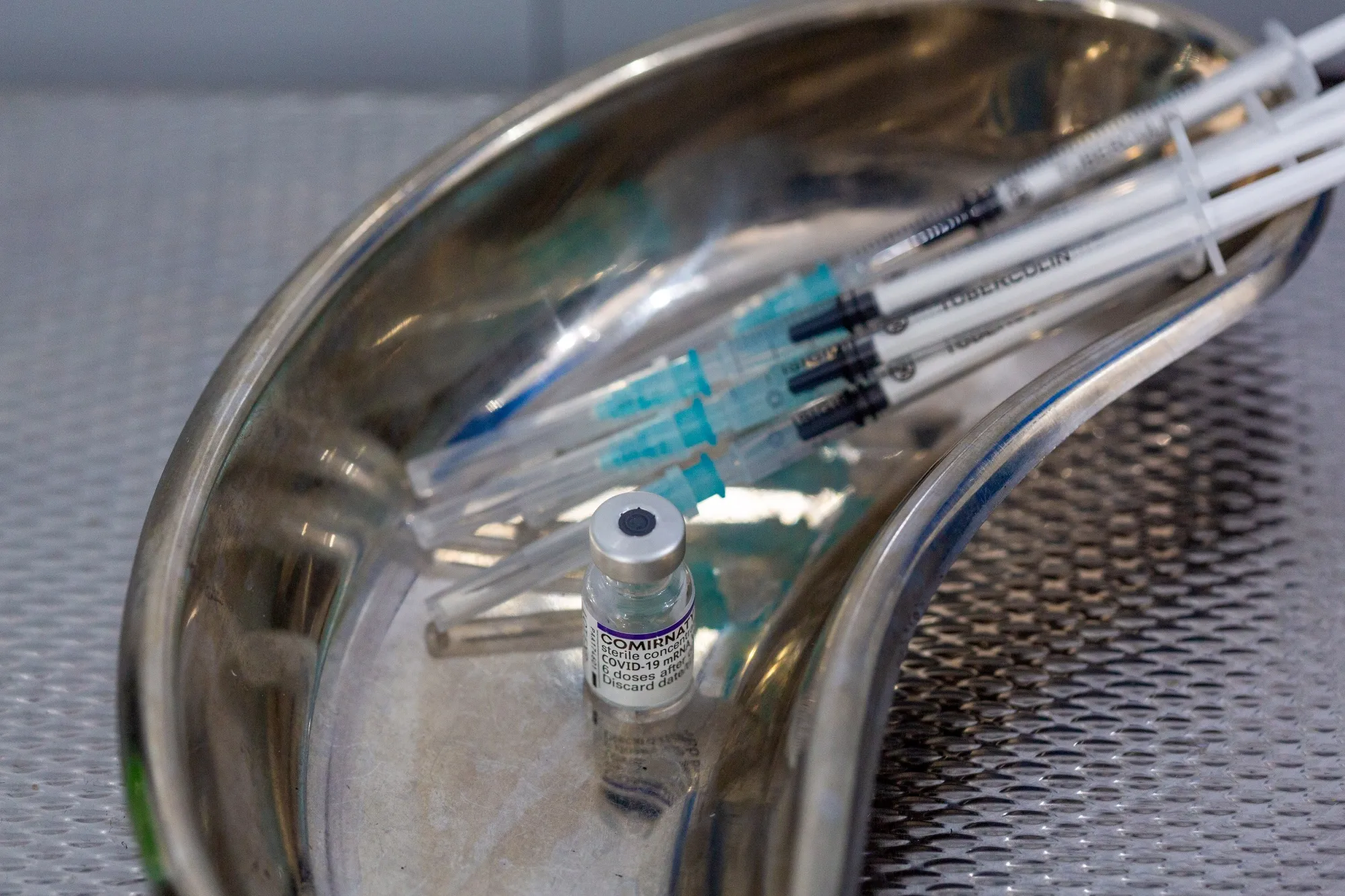 Prepared doses of the Pfizer-BioNTech Covid-19 vaccine at a vaccination site in Cape Town, South Africa.
