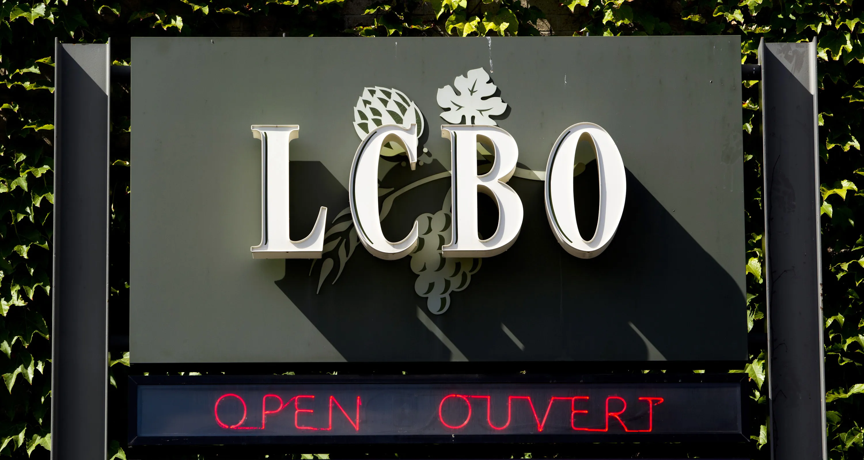 A Liquor Control Board of Ontario (LCBO) sign in Toronto.