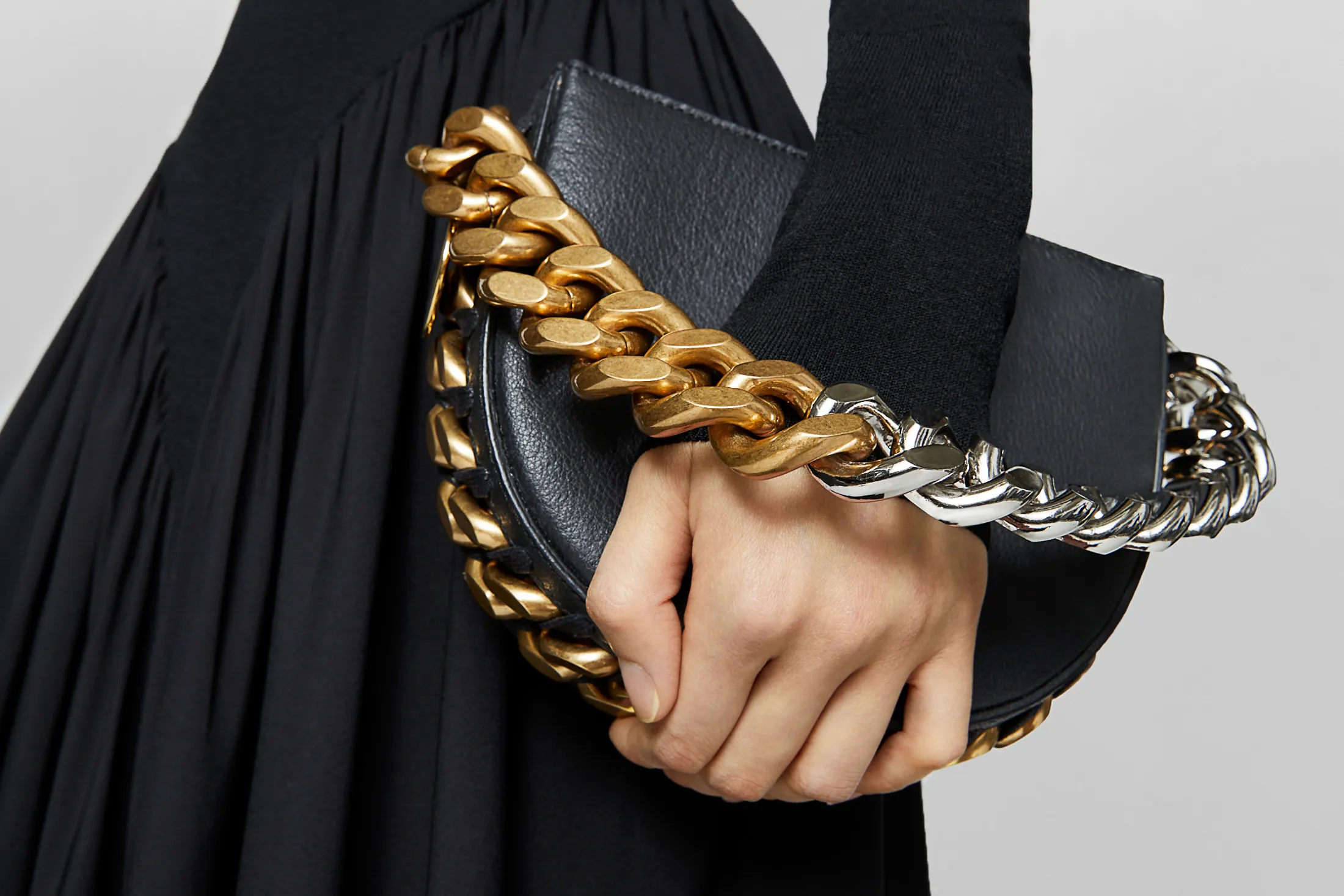 A $2,950 “unleather” Frayme bag from Stella McCartney.