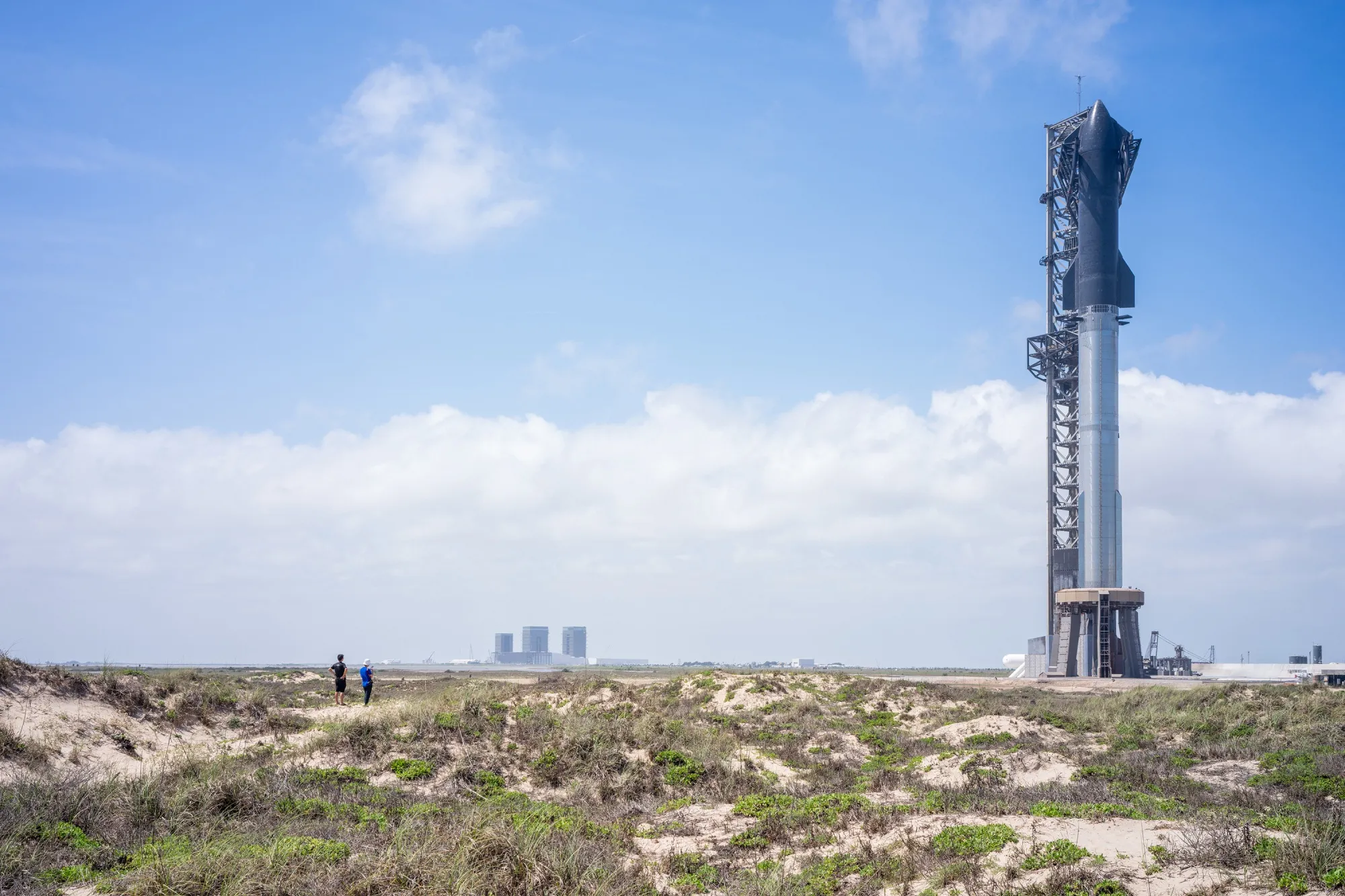 The Starship Flight 3 Rocket at the Starbase facility near Boca Chica beach in Brownsville, Texas,&nbsp;on March 13.