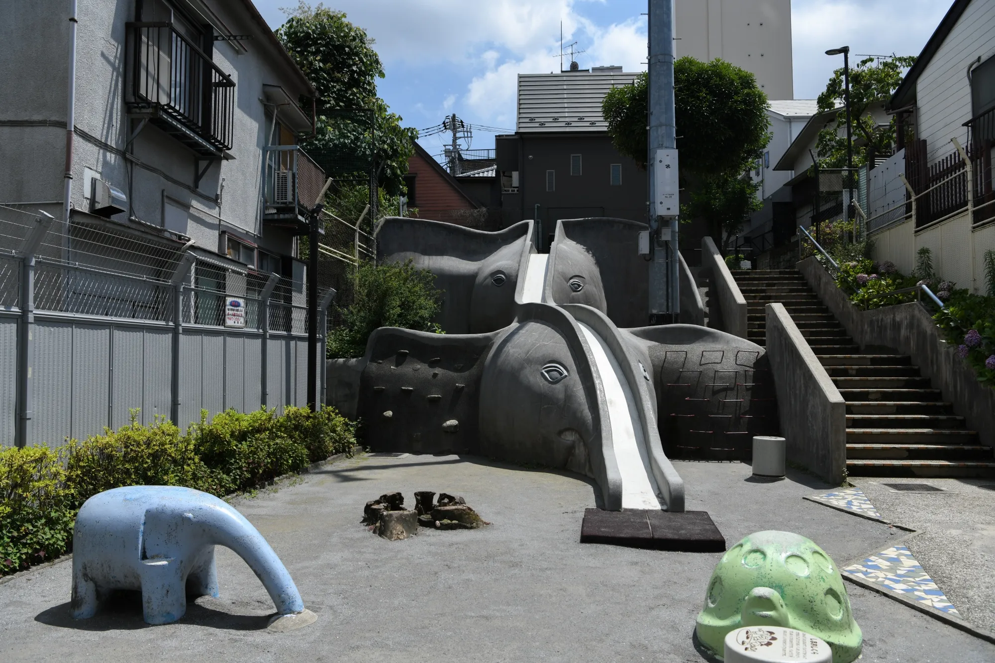 An empty park in Tokyo.