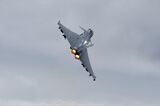 A Eurofighter Typhoon fighter jet.