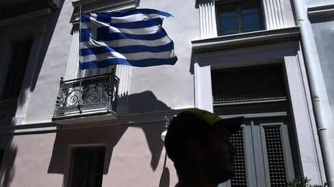 A Greek flag in Athens on July 22, 2015.