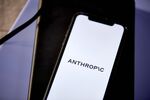 The Anthropic logo on a smartphone arranged in New York, US.