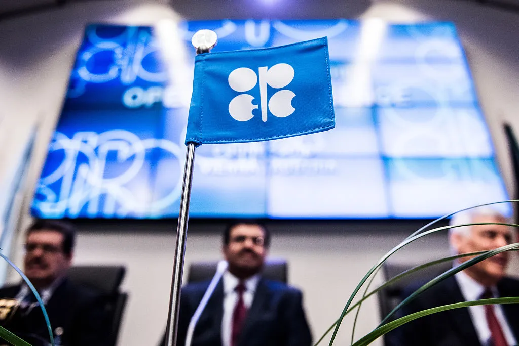 An OPEC flag sits on a table ahead of the 169th Organization of Petroleum Exporting Countries (OPEC) meeting in Vienna, Austria, on Thursday, June 2, 2016. Saudi Arabia is ready to consider a surprise deal with fellow OPEC members, attempting to mend divisions that had grown so wide many dubbed the group as good as dead.