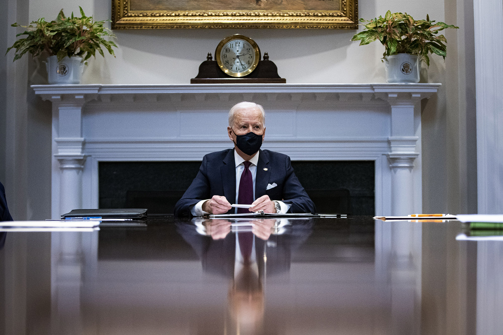Joe Biden dans la salle Roosevelt de la Maison Blanche à Washington, DC, États-Unis, le 5 mars.