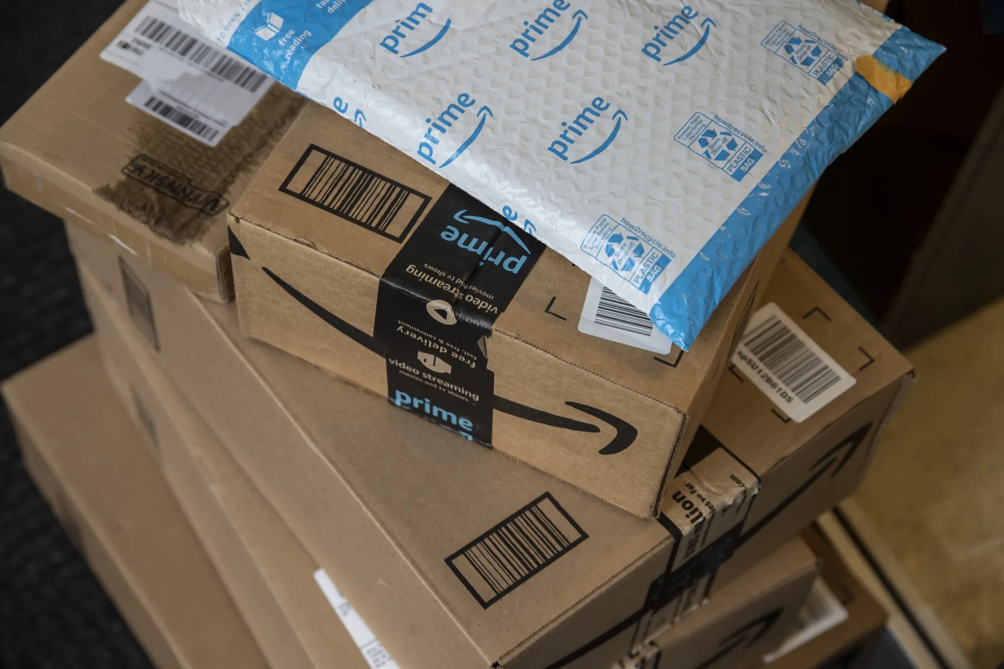 Amazon boxes in New York