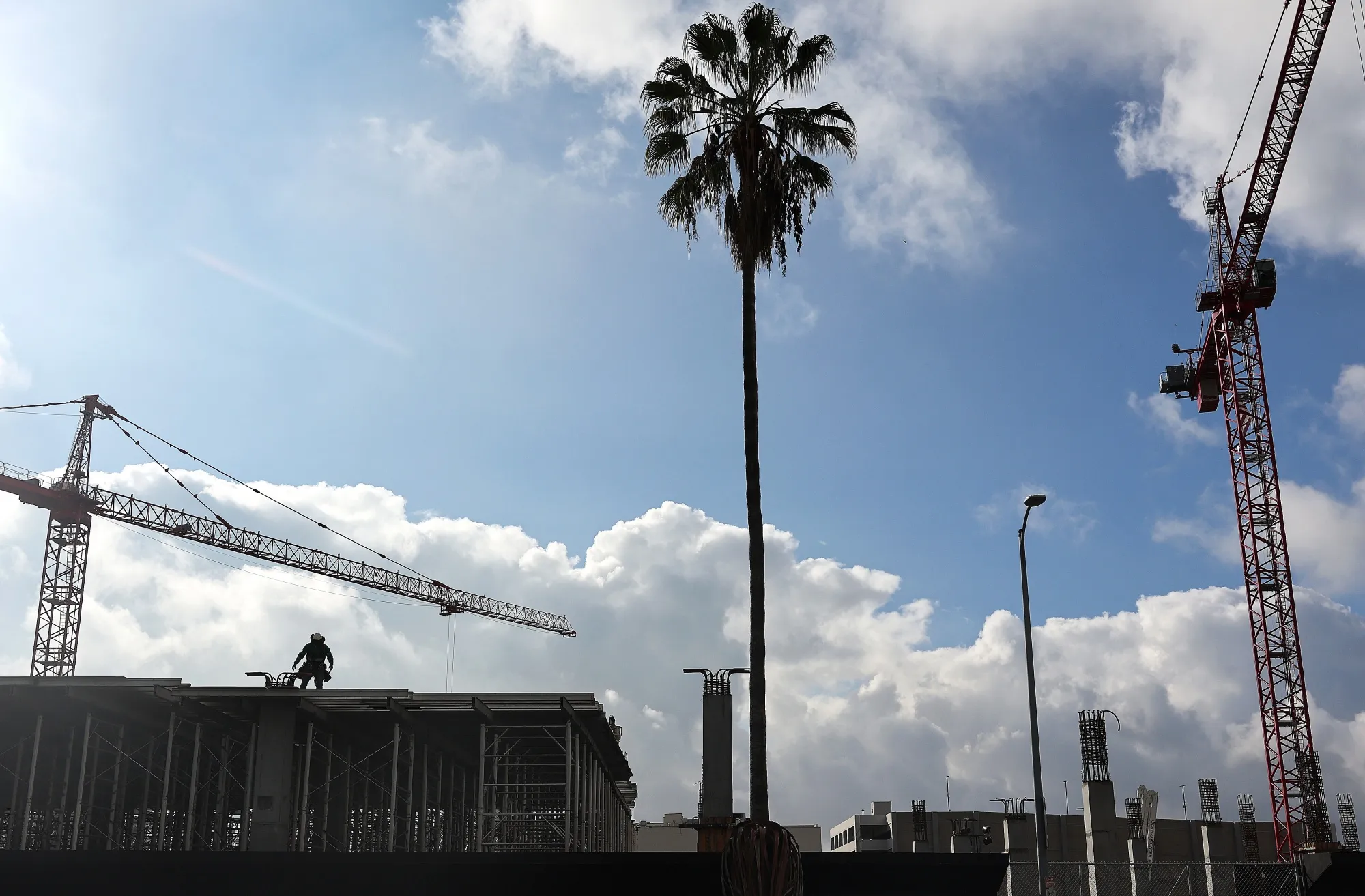 An apartment complex under construction in Los Angeles in January.&nbsp;