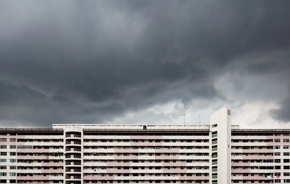A public housing highrise in the Ghim Moh section of Singapore. 