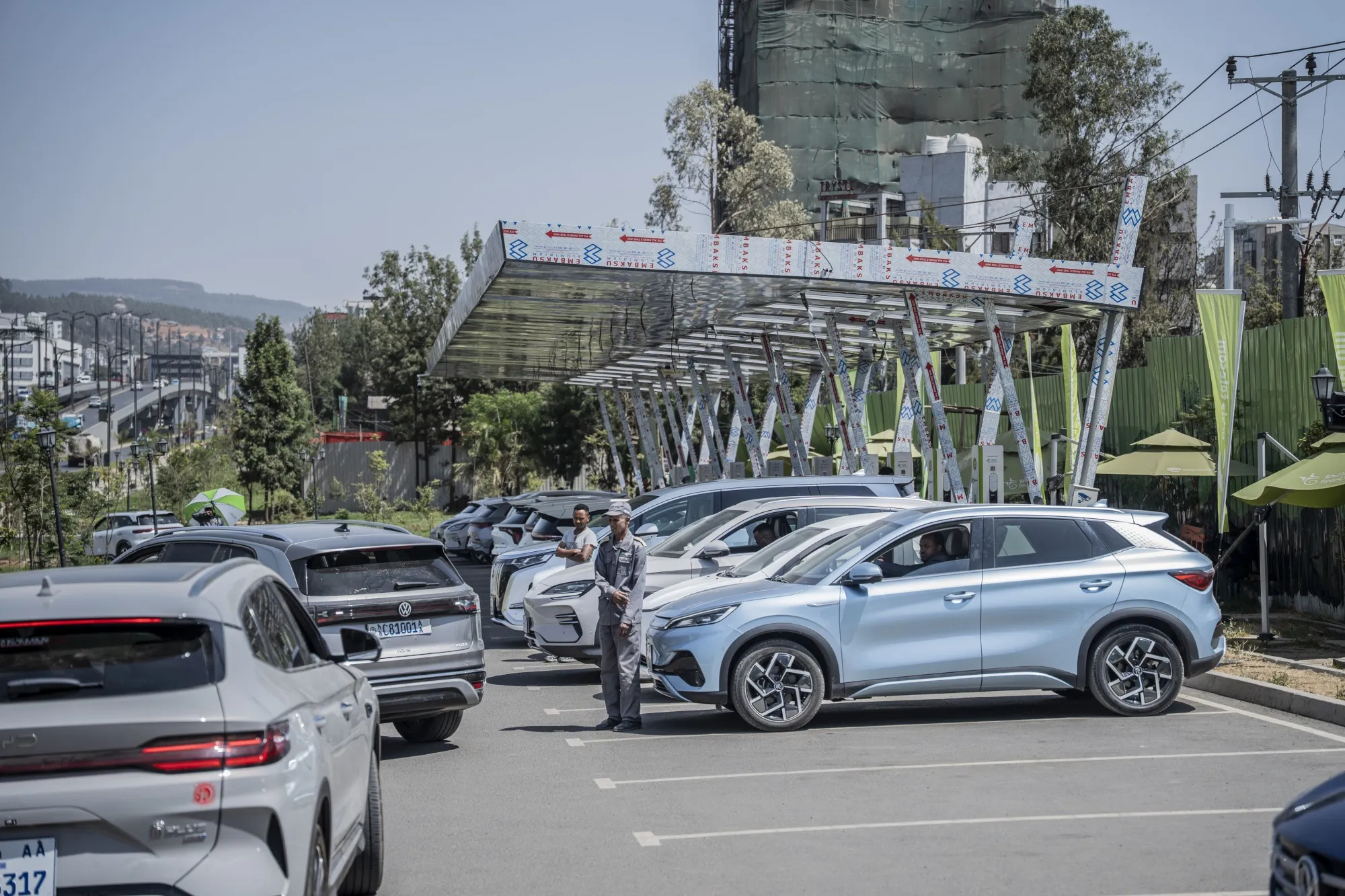 An EV charging station in Addis Ababa, Ethiopia.