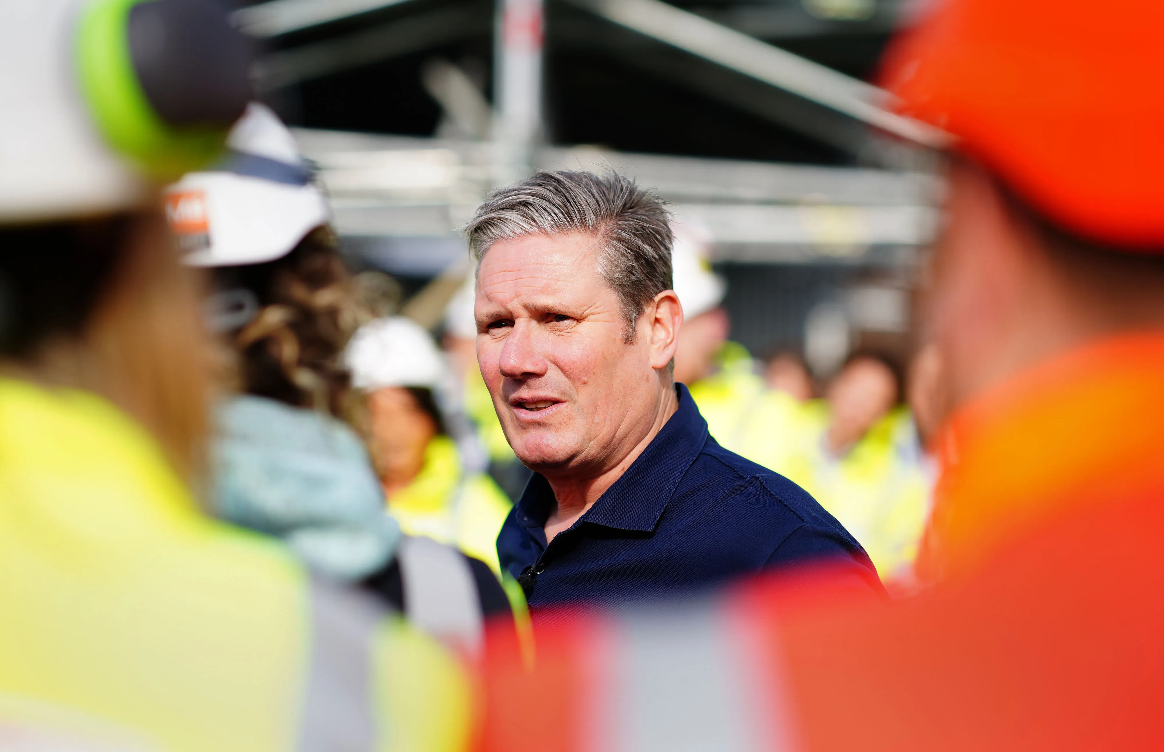 Keir Starmer visits&nbsp;Hinkley Point nuclear power station in Somerset, UK, on June 5.