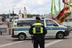 Police near the Oktoberfest beer festival site in Munich, on Oct. 1.