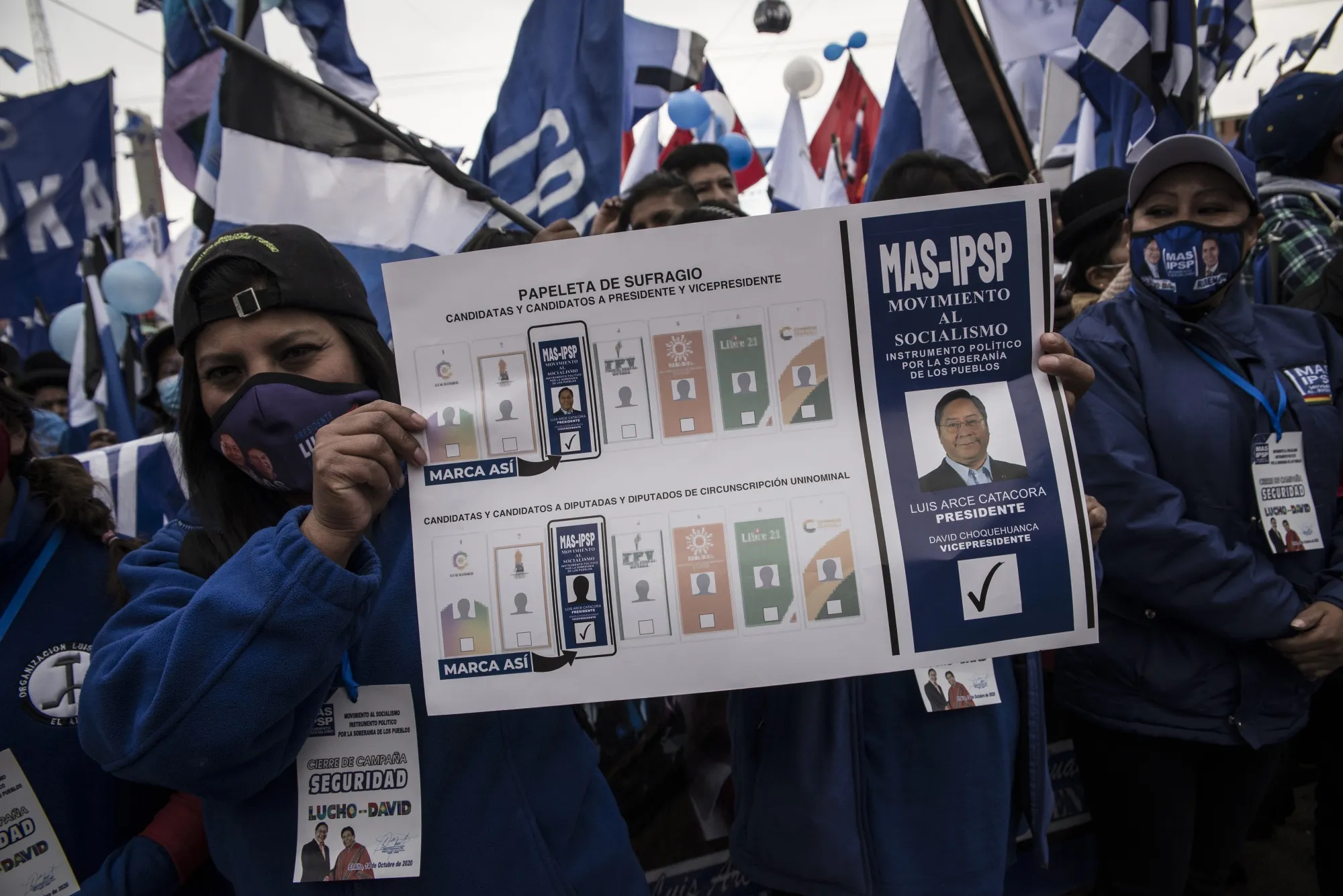 A campaign rally for&nbsp;Luis Arce in La Paz, Bolivia, on Oct. 14.&nbsp;