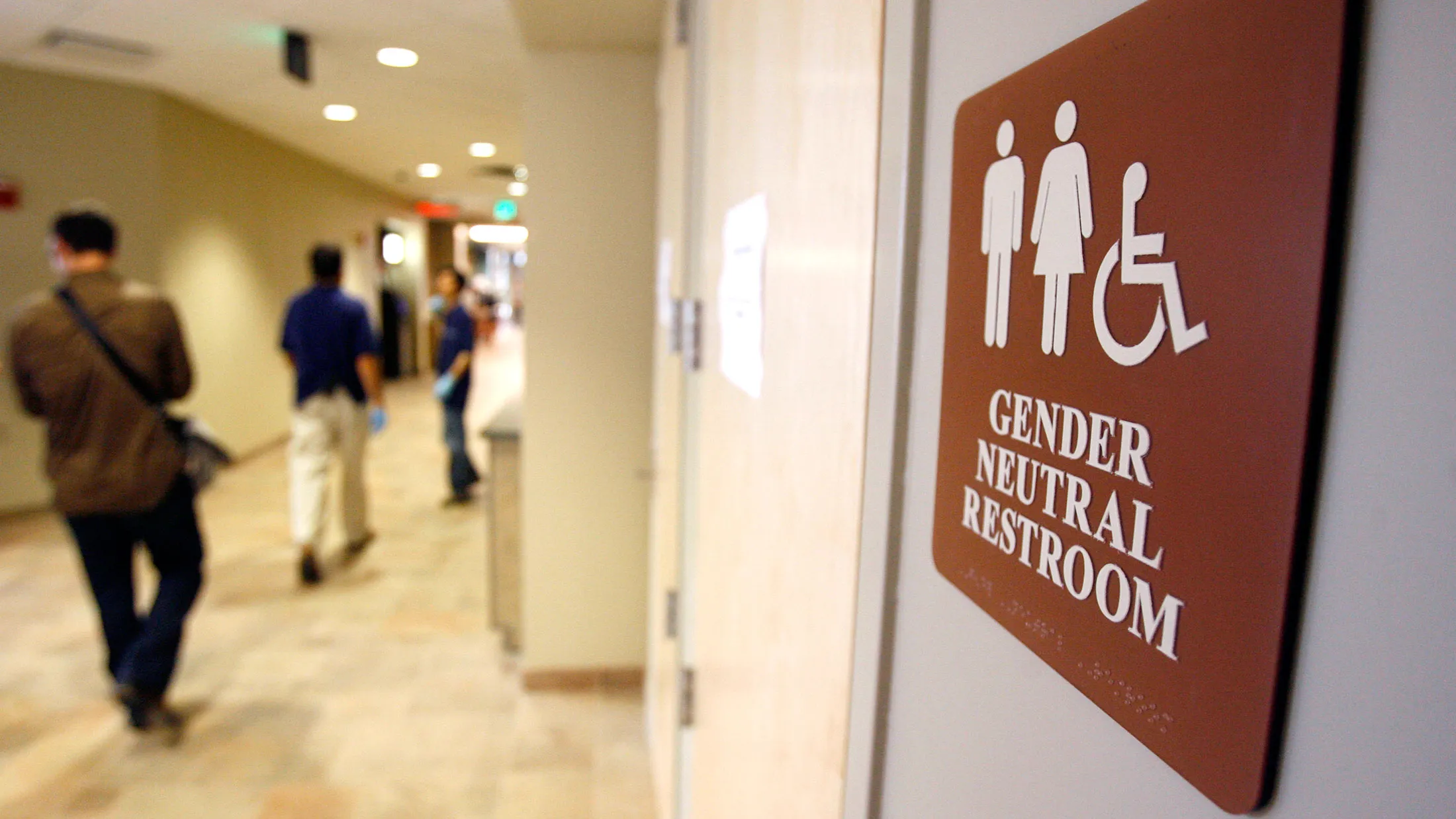 A gender-neutral restroom at the University of Vermont in Burlington.

