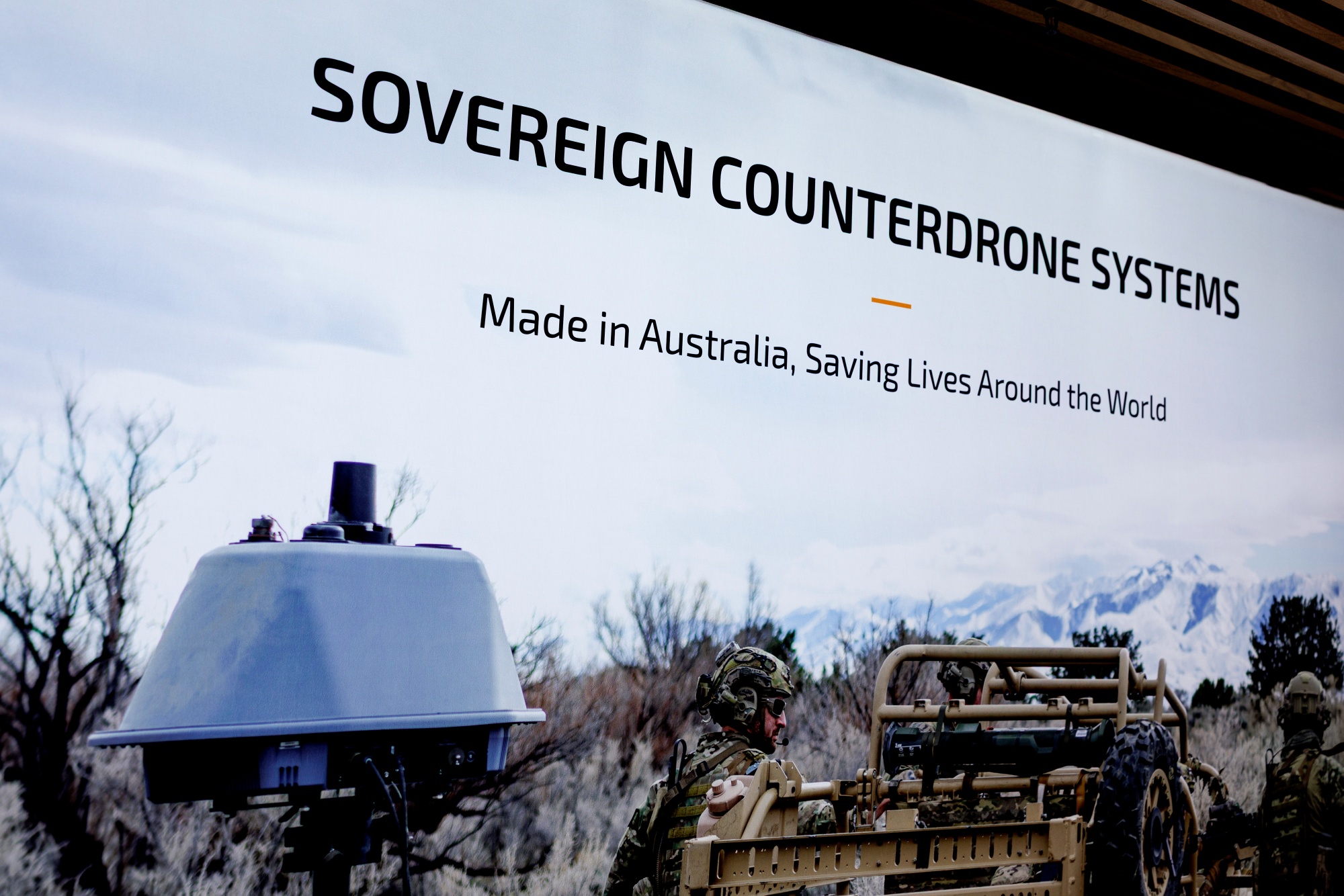 An advert for DroneShield Ltd. displayed at the company&#39;s office in Sydney, Australia, on Friday, Oct. 10, 2025. DroneShield&#39;s quarterly revenue soared after the Australian counter-drone systems maker garnered a string of contracts from several nations. Photographer: Brendon Thorne&#x2F;Bloomberg