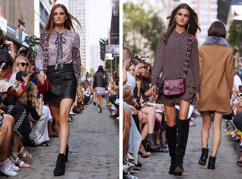 Models wearing Rebecca Minkoff Fall/Winter '16 during the designers New York Fashion week show.