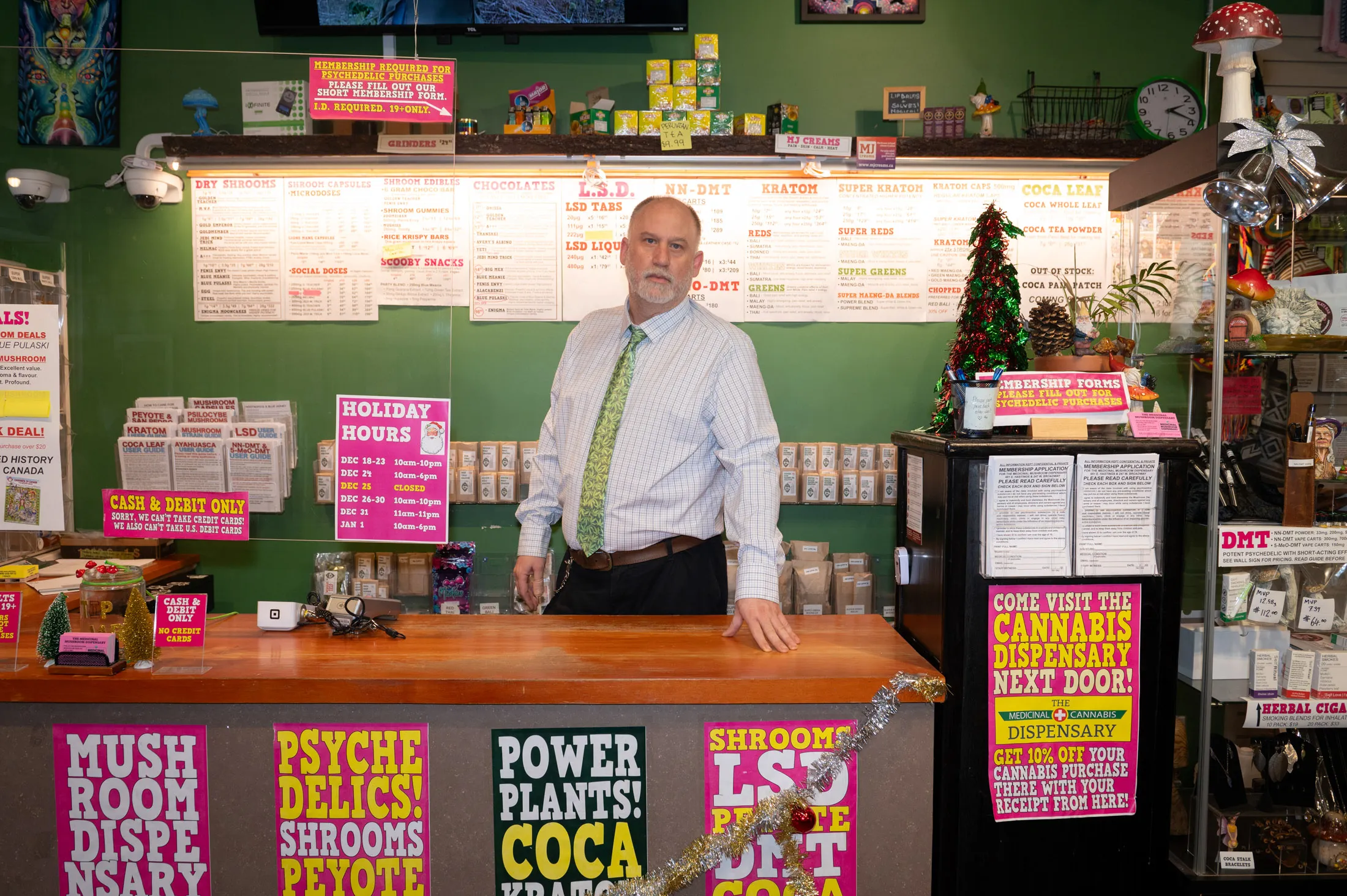 Dana Larsen, owner of Medicinal Mushroom Dispensary, in Vancouver.