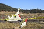 epa07427607 Wreckage lies at the crash site of Ethiopia Airlines Boeing 737 Max 8 en route to Nairobi, Kenya, near Bishoftu, Ethiopia, 10 March 2019. 