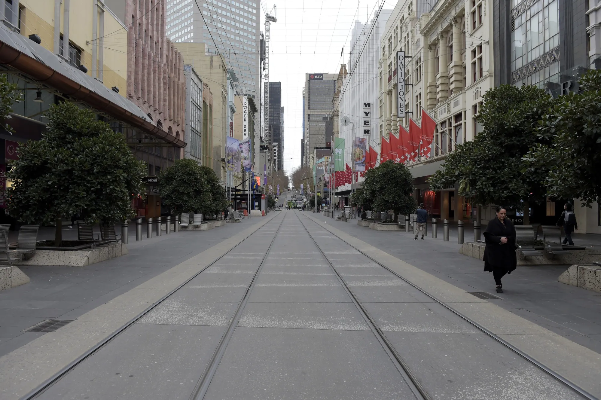 Bourke Street Mall in Melbourne on Jun 22.
