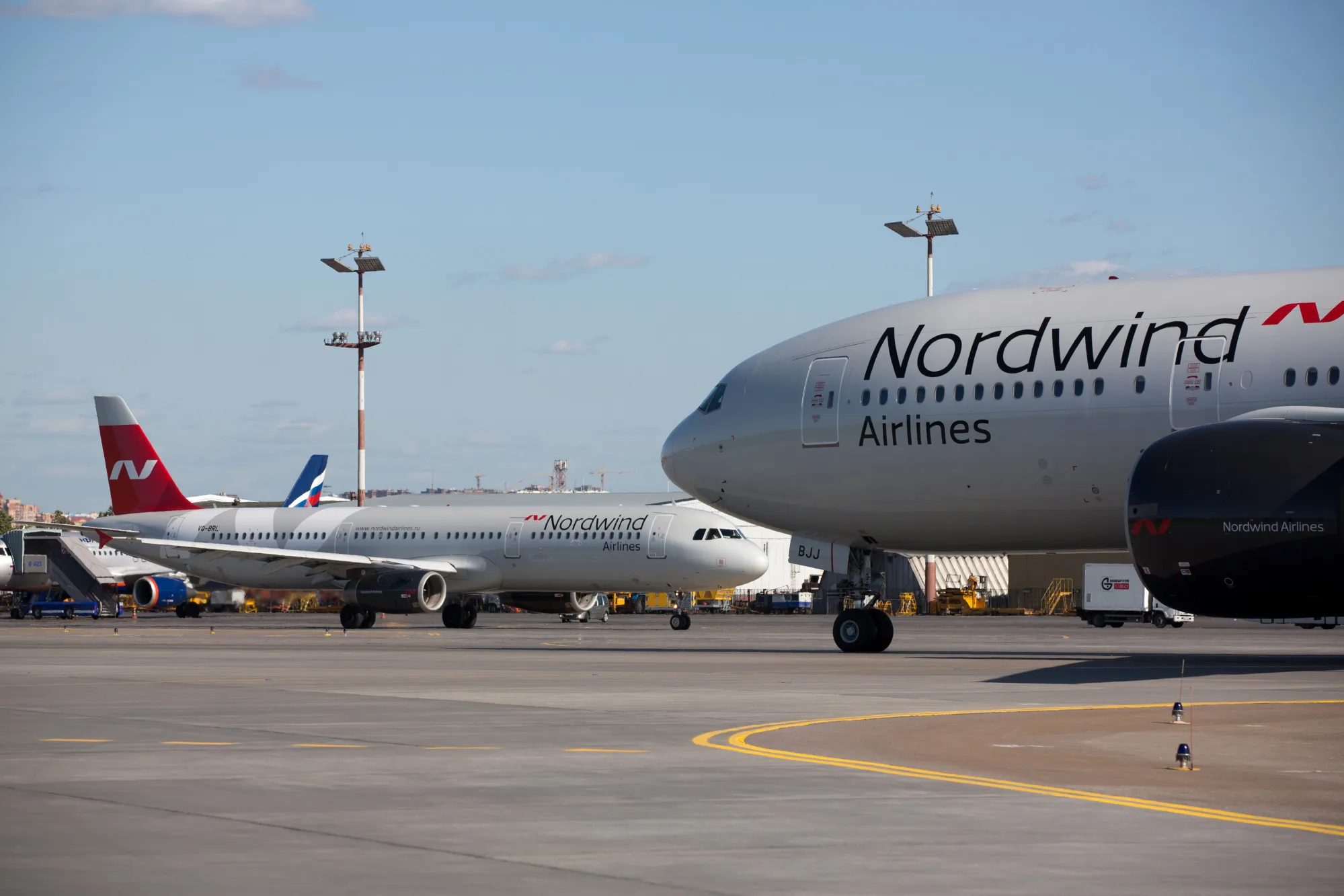Nordwind Airlines passenger aircraft at Sheremetyevo International Airport OAO in Moscow, Russia.