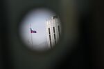 A Russian flag at the Embassy of Russia in Washington, DC in April 2021.