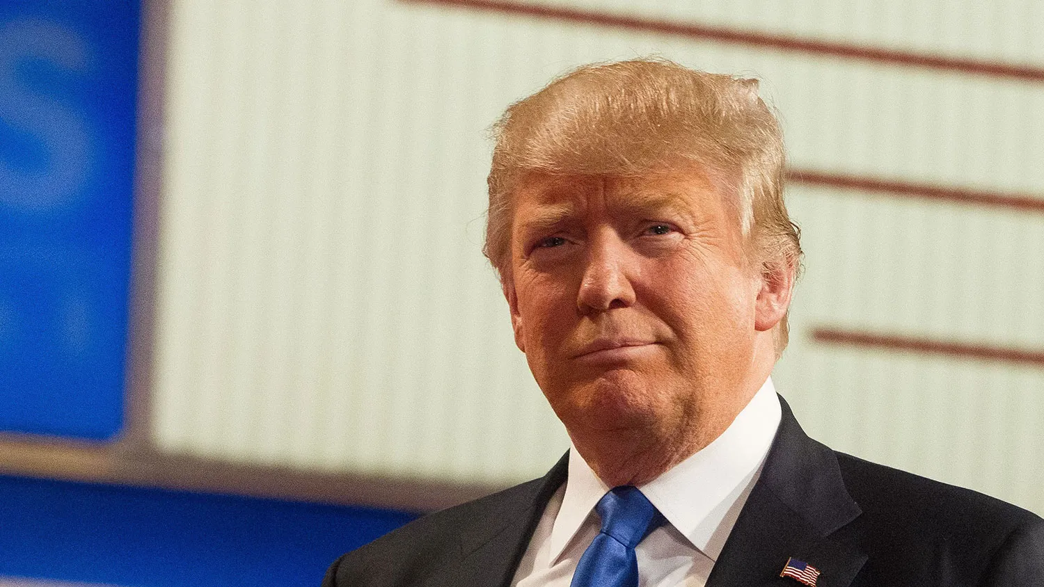 Republican presidential candidate Donald Trump arrives for a debate in Detroit on March 3, 2016.
