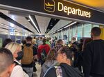 Queues to enter security at Gatwick Airport on June 7.