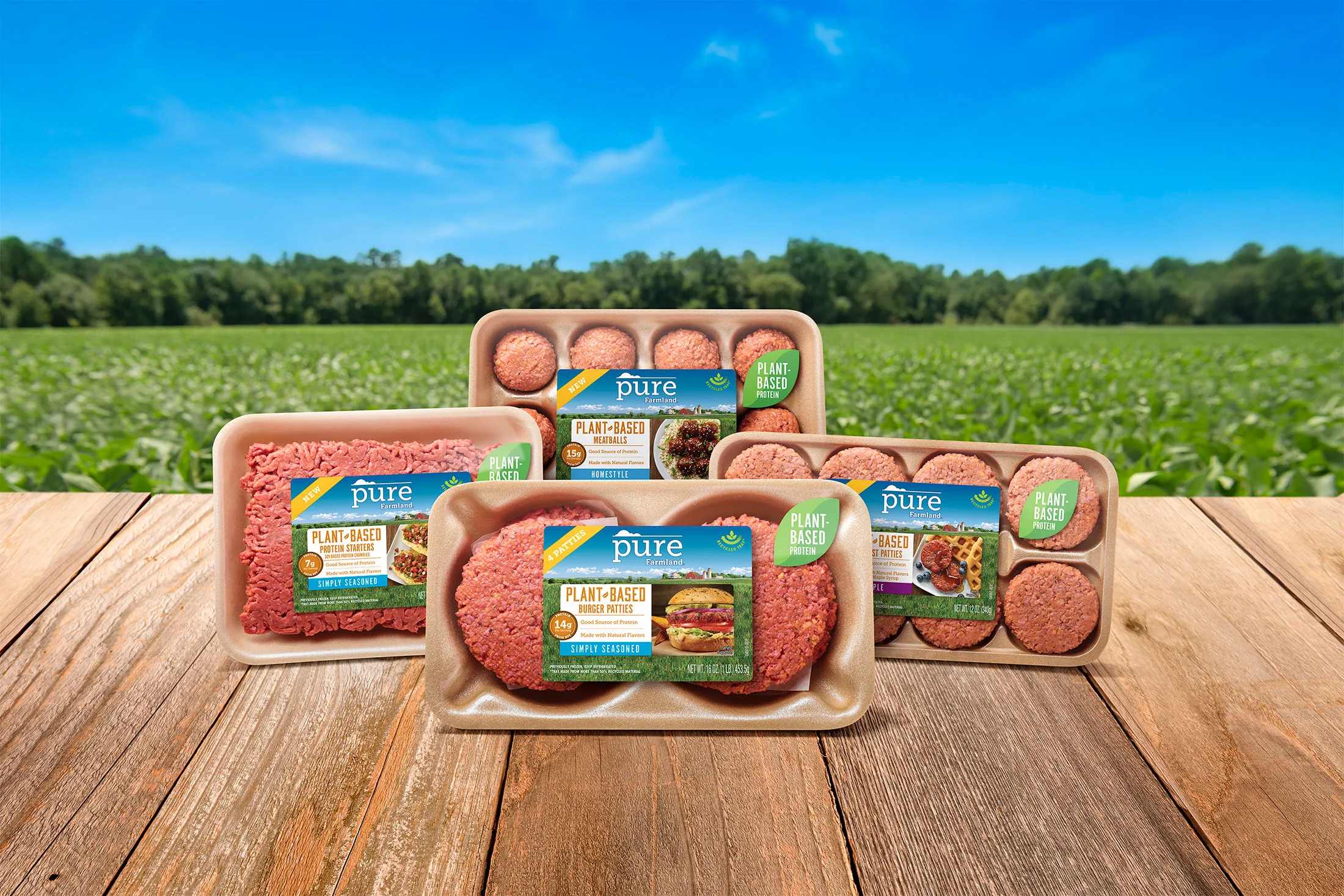 The Pure Farmland line of plant-based protein products.