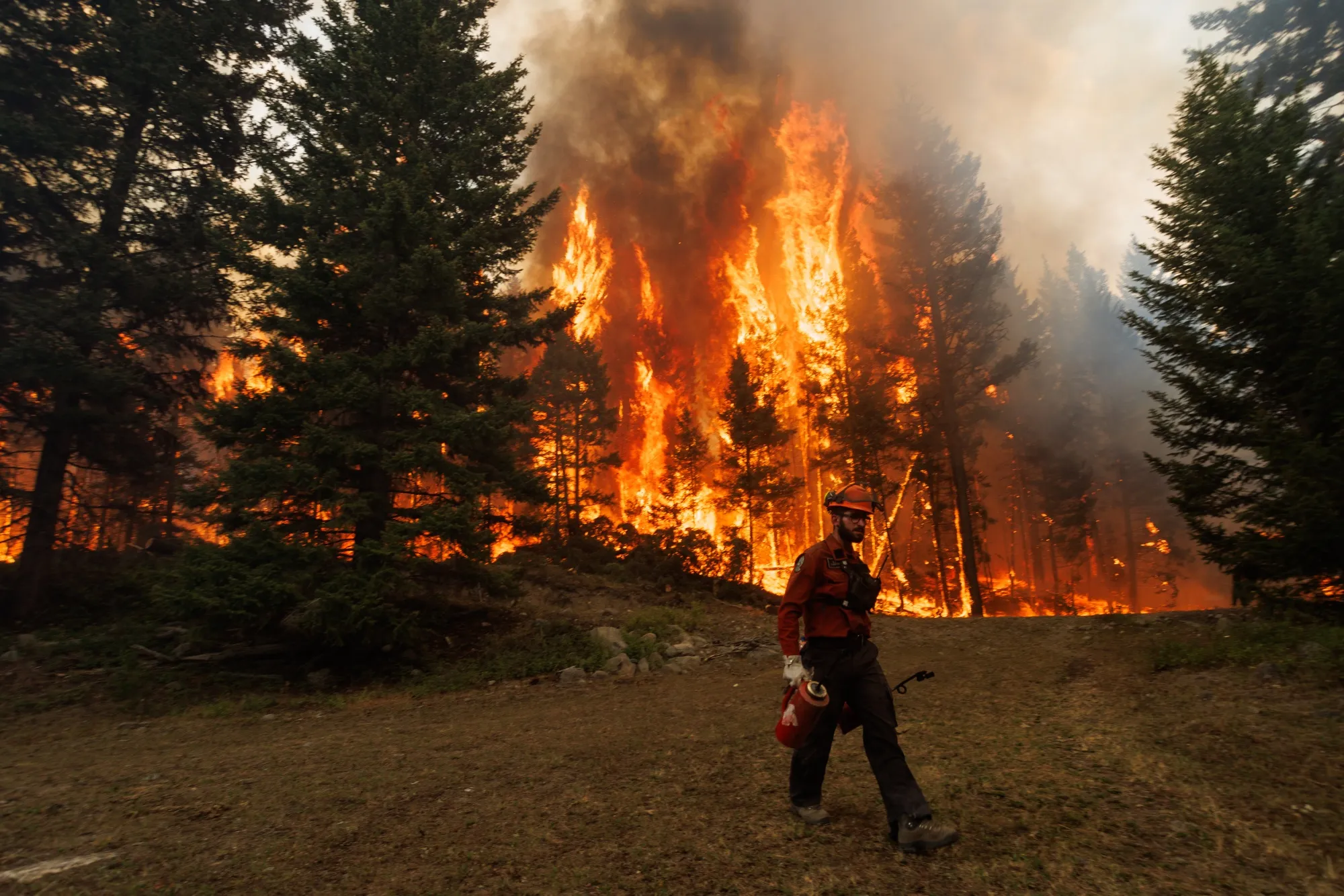 A wildfire burning in British Columbia this summer amid Canada’s record-worst fire season. Firefighters are looking at innovative tools to help address the worsening wildfire crisis across the globe.
