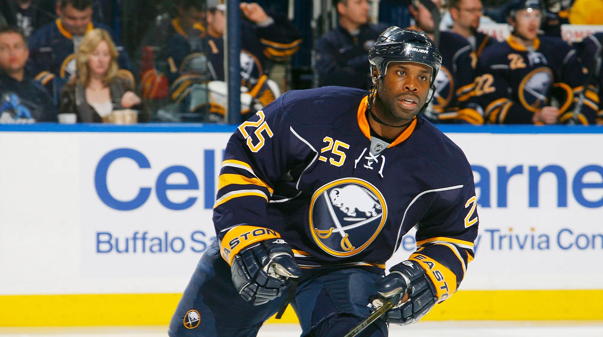 Mike Grier, then a player on the Buffalo Sabres,&nbsp;during a game&nbsp;in Buffalo, New York in 2011.&nbsp;