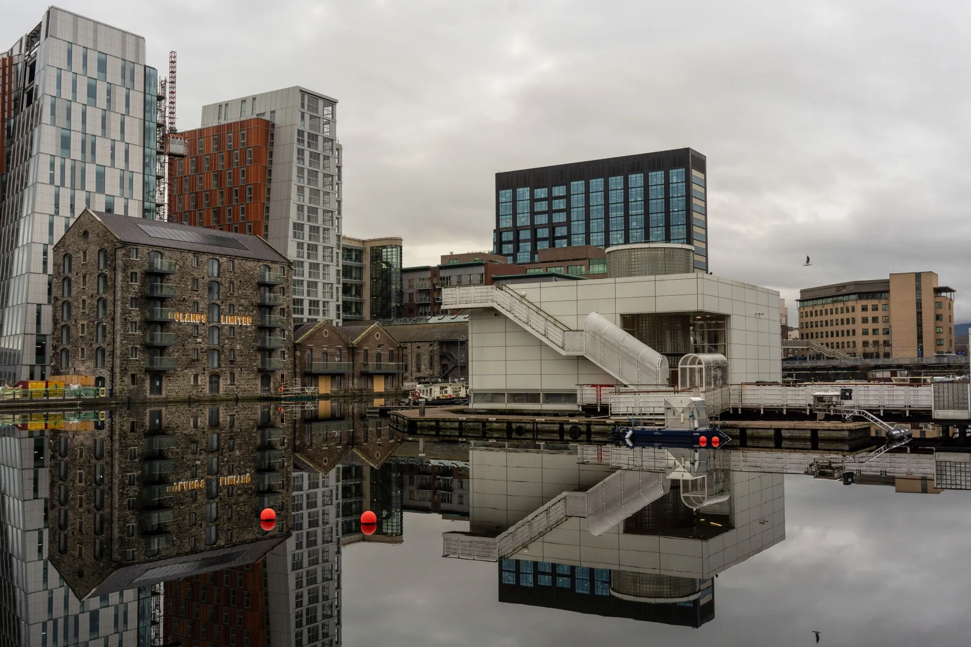 Office and apartment buildings in the 'Silicon Docks' area of central Dublin, Ireland.