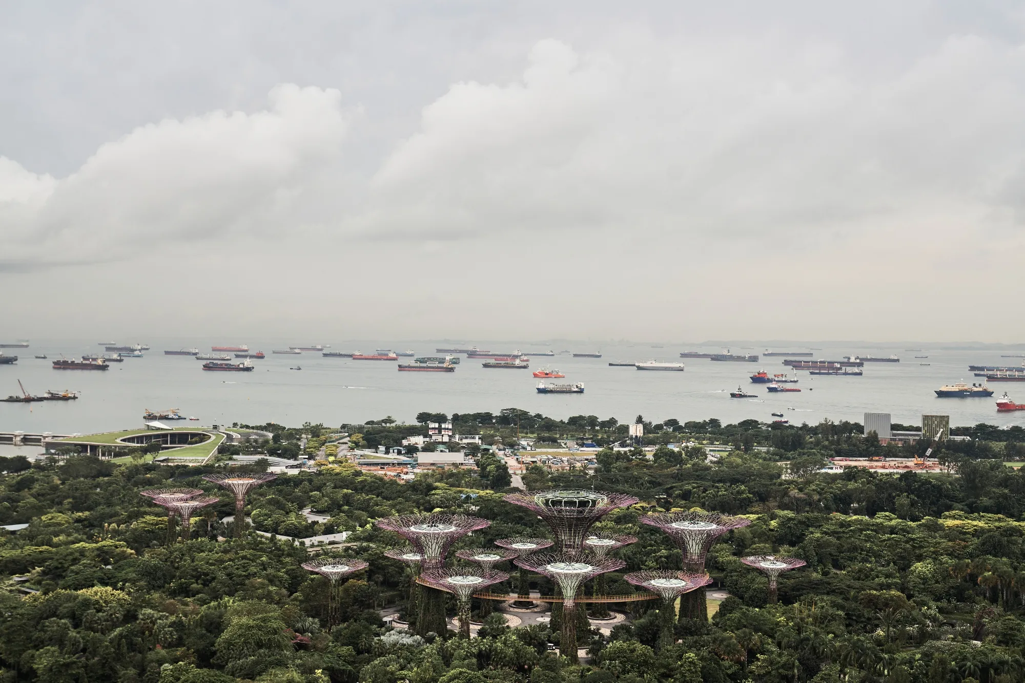 Ships anchored off&nbsp;Singapore, one of the world’s biggest trading hubs for fuel.
