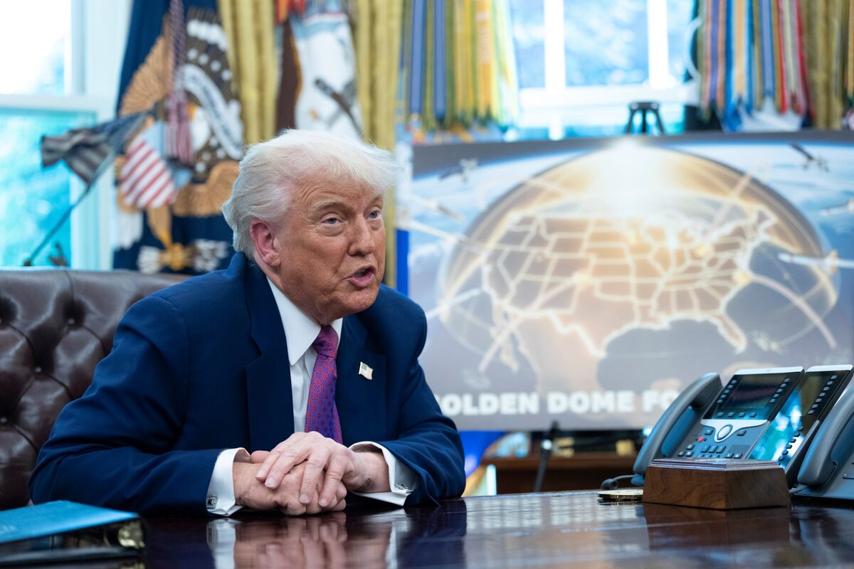 ブルームバーグのニュース記事「米ミサイル防衛構想ゴールデンドーム、防衛企業にも詳細非公開のまま」の画像