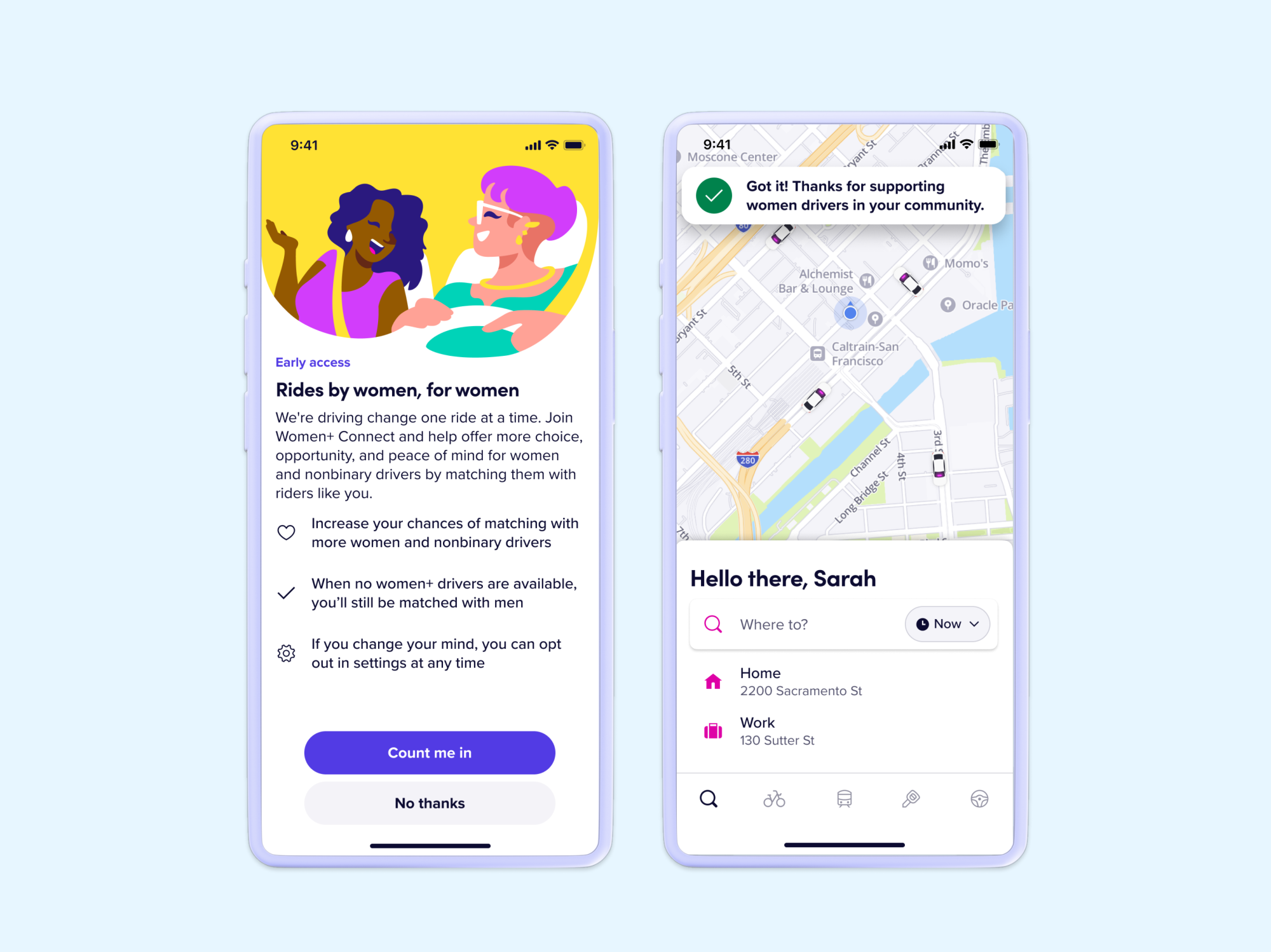 Lyft App Launches Women+ Connect Tool to Let Women Riders Choose Women Drivers image