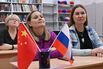 People attend a Chinese class at a language center near Moscow.