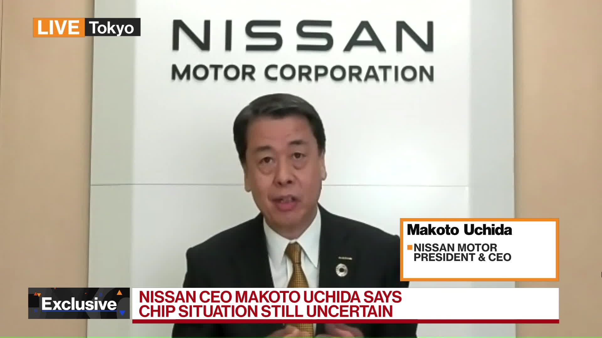 Watch Nissan Motor CEO Uchida Says Production On Recovery Track - Bloomberg